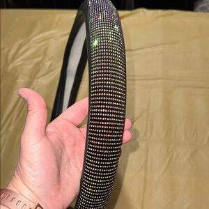 Black Steering Wheel Cover with Rhinestones